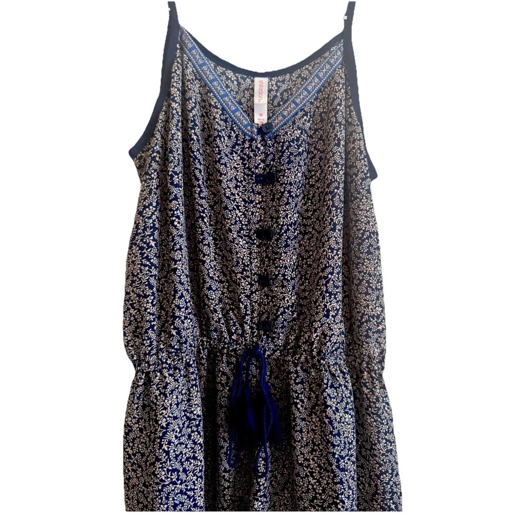 Paisley Boho Romper - Navy & Gold Print Halter Top & Shorts Jumper